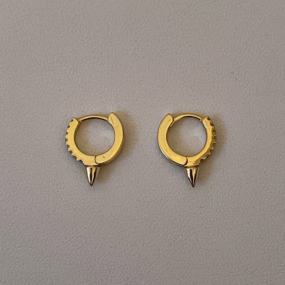 Pavé Huggie Spike Earrings